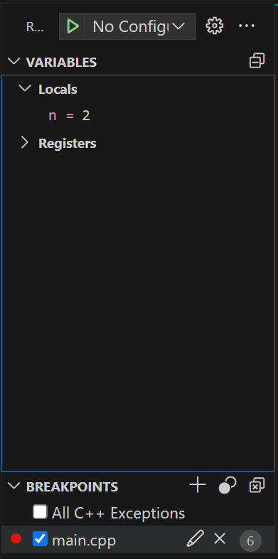 Окно с переменными